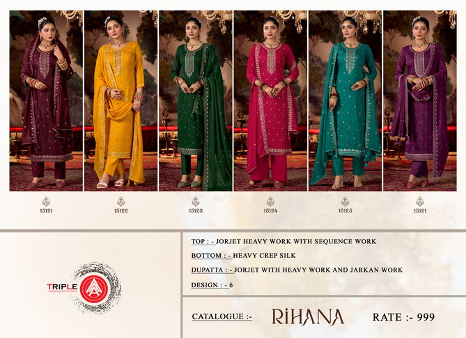 Rihana By Triple Aaa Georgette Sequence Work Designer Suits Wholesale Shop In Surat